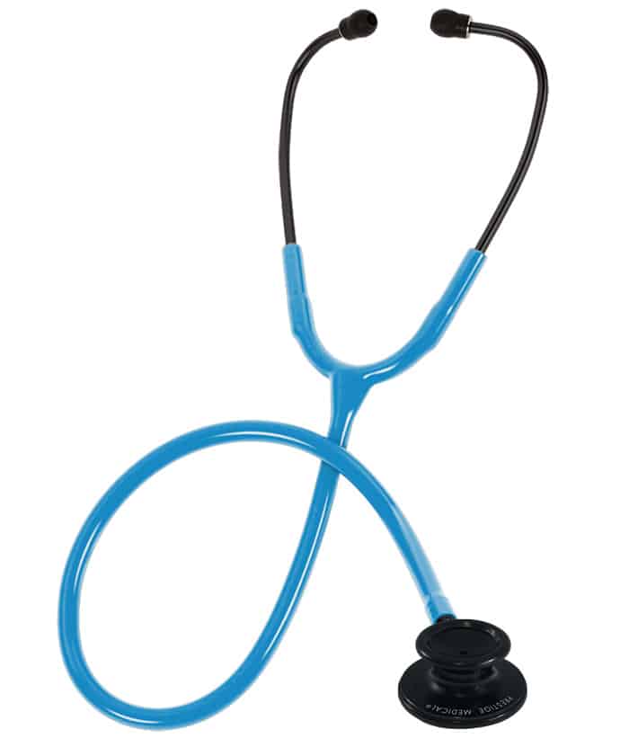 Clinical Lite™ Stethoscope – Stealth / Neon Blue - Discount Medical ...