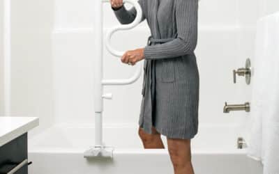 Enhance Your Bathroom Safety with the Stander Bathtub Security Pole and Curve Grab Bar